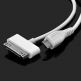 USB Кабел 2 в 1 - Apple dock конектор и microUSB конектор към USB (бял)  thumbnail