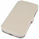 Wallet Flip Case - кожен калъф, тип портфейл и поставка за Samsung Galaxy Xcover 3 (бял) thumbnail