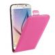 Leather Pocket Flip Case - вертикален кожен калъф с джоб за Samsung Galaxy S6 (розов) thumbnail