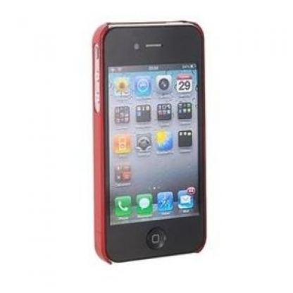 UltraSlim Frosted Case - поликарбонатов кейс за iPhone 4/4S (прозрачен-червен)  3