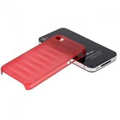 UltraSlim Frosted Case - поликарбонатов кейс за iPhone 4/4S (прозрачен-червен)  5