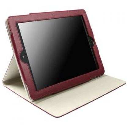 Krusell Luna Case 2 - кожен калъф и стойка за iPad 2 (червен)  4
