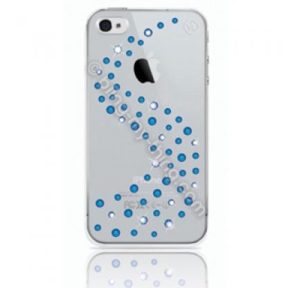 Swarovski Milky Way Capri Blue - кейс с кристали на Сваровски за iPhone 4/4S  2