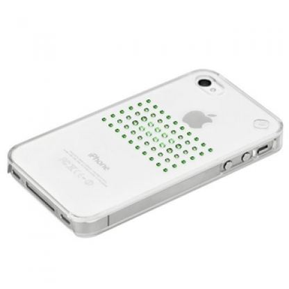 Swarovski Dot Matrix Green Mix Case - кейс с кристали на Сваровски за iPhone 4/4S  3