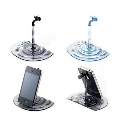 Stand Faucet - поставка за iPhone и мобилни устройства имитираща кран с течаща вода  3