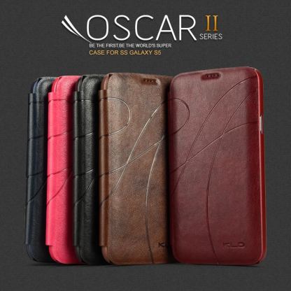 Oscar II Luxury Series - луксозен кожен флип калъф, ръчна изработка за Samsung Galaxy S5  (кафяв) 4