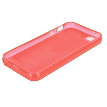 Protective Translucent TPU Case - термополиуретанов калъф за iPhone 5 (червен-прозрачен) 4