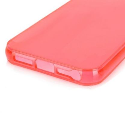 Protective Translucent TPU Case - термополиуретанов калъф за iPhone 5 (червен-прозрачен) 3
