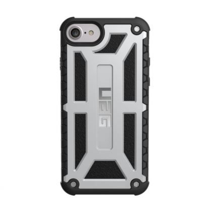 Urban Armor Gear Monarch Platinum - удароустойчив хибриден кейс за iPhone SE 2020, iPhone 7, iPhone 8 (сребрист-черен) 2