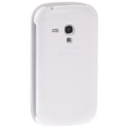 Flip Cover (без да махате задния капак) кожен калъф  за Samsung Galaxy S3 mini i8190 (бял) 3