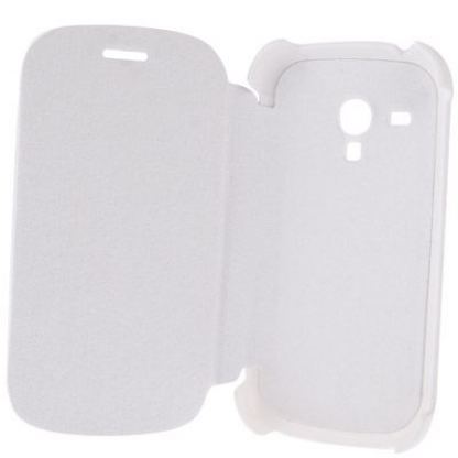 Flip Cover (без да махате задния капак) кожен калъф  за Samsung Galaxy S3 mini i8190 (бял) 5