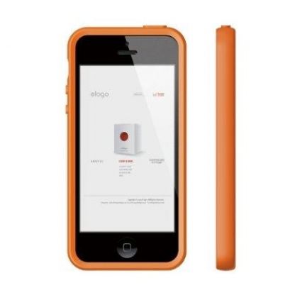 Elago S5 Flex Case + HD Clear Film - силиконов калъф и HD покритие за iPhone 5 (оранжев) 3