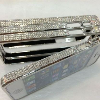 NYX Crystal - луксозен метален бъмпер с кристали за iPhone 5 10