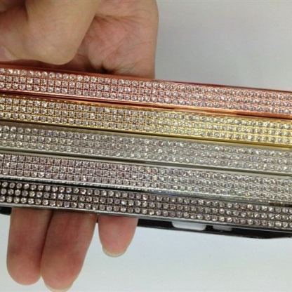 NYX Crystal - луксозен метален бъмпер с кристали за iPhone 5 4