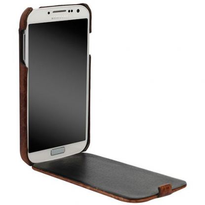 Krusell Tumba SlimCover - вертикален кожен калъф с капак за Samsung Galaxy S4 i9500 (кафяв) 3