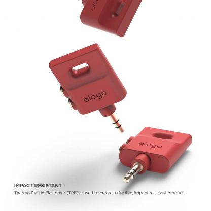 Elago Keyring Splitter - аудио разклонител (сплитер) за мобилни устройства с 3.5 мм стерео-жак (червен) 2