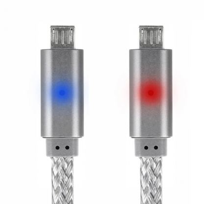4smarts GleamCord Micro-USB Data Cable - качествен microUSB кабел за мобилни устройства (15см) (сребрист) 2