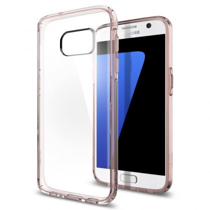 Spigen Ultra Hybrid Case - хибриден кейс с висока степен на защита за Samsung Galaxy S7 (прозрачен-розово злато) 5