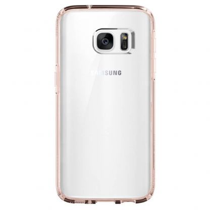 Spigen Ultra Hybrid Case - хибриден кейс с висока степен на защита за Samsung Galaxy S7 (прозрачен-розово злато) 6