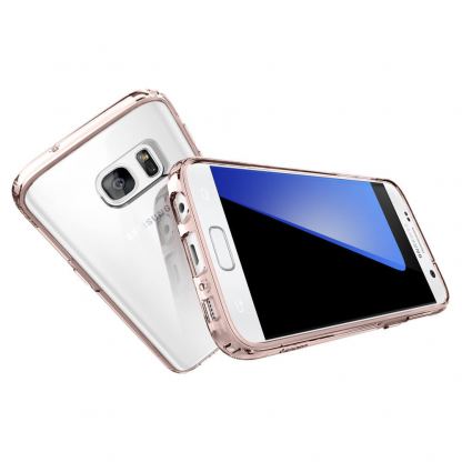 Spigen Ultra Hybrid Case - хибриден кейс с висока степен на защита за Samsung Galaxy S7 (прозрачен-розово злато) 8