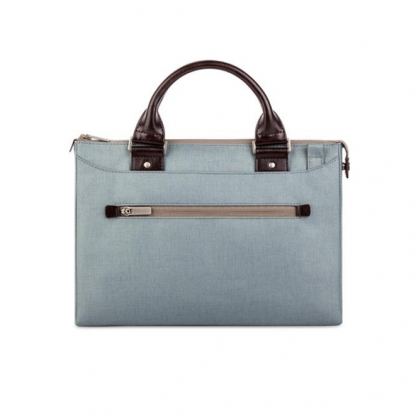 Moshi Urbana Mini Bag - стилна кожена чанта за MacBook 12 с отделение за таблети и смартфони (син) 8