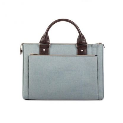 Moshi Urbana Mini Bag - стилна кожена чанта за MacBook 12 с отделение за таблети и смартфони (син) 6