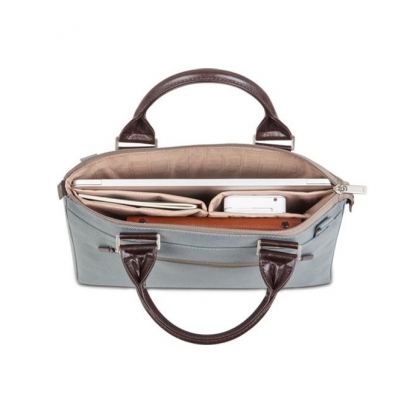 Moshi Urbana Mini Bag - стилна кожена чанта за MacBook 12 с отделение за таблети и смартфони (син) 5