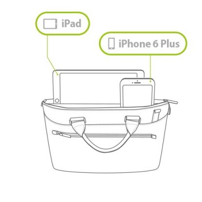 Moshi Urbana Mini Bag - стилна кожена чанта за MacBook 12 с отделение за таблети и смартфони (син) 11
