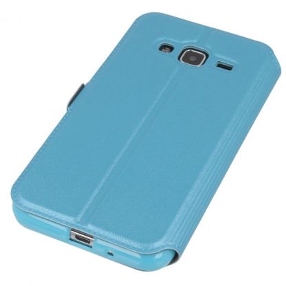 Wallet Flip Case - кожен калъф, тип портфейл и поставка за Samsung Galaxy J5 (2016) (син) 3