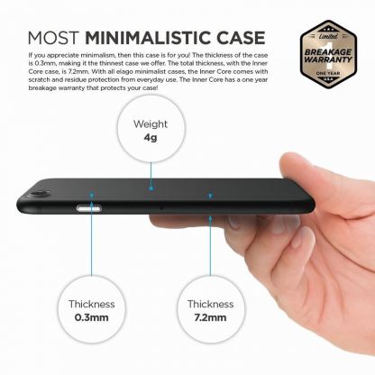 Elago Inner Core Case - тънък полипропиленов кейс (0.3 mm) и HD покритие за iPhone SE 2020, iPhone 7, iPhone 8 (черен) 3