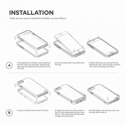 Elago Dualistic Case - хибриден кейс (поликарбонат + TPU) и HD покритие за iPhone SE 2020, iPhone 7, iPhone 8 (бял) 3