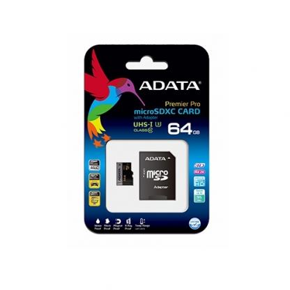 Adata Premier Pro microSDXC/SDHC 64GB UHS-I U3 (клас 10) - MicroSDXC U3 памет със SD адаптер за Samsung устройства (подходяща за 4K видео и GoPro) 6