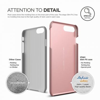 Elago S7 Slim Fit 2 Case + HD Clear Film - поликарбонатов кейс и HD покритие за iPhone 7 Plus, iPhone 8 Plus (розово злато) 3