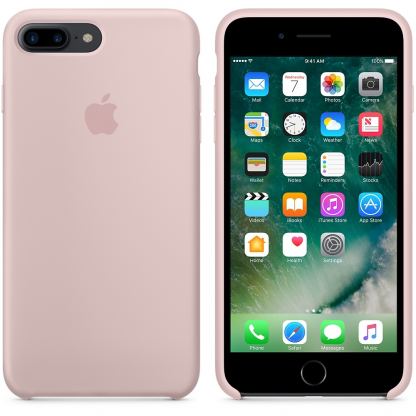 Apple Silicone Case - оригинален силиконов кейс за iPhone 7 Plus, iPhone 8 Plus (розов пясък) 3