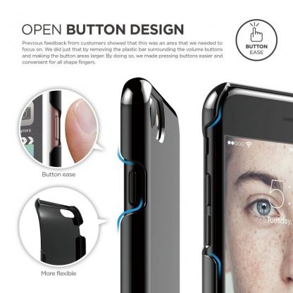 Elago S7 Slim Fit 2 Case + HD Clear Film - поликарбонатов кейс и HD покритие за iPhone SE 2020, iPhone 7, iPhone 8 (черен-лъскав) 2