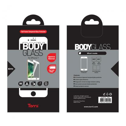 Torrii BodyGlass Curved - калено стъклено защитно покритие 0.25мм. с извити ръбове за целия дисплея на iPhone SE 2020, iPhone 7, iPhone 8 (прозрачен-бял) 2