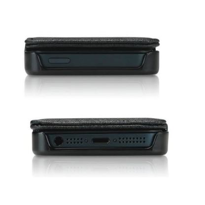 Tunewear Tunefolio - кожен калъф и стойка за iPhone 5 (черен) 2