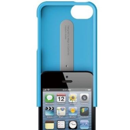 Elago S5 Glide Case - слайдер кейс и защитни покрития за iPhone 5 (син-мат) 2