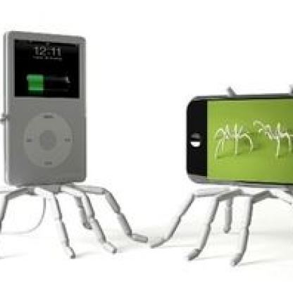 Spider Podium Stand - универсална гъвкава поставка за iPhone и мобилни телефони (бял) 3