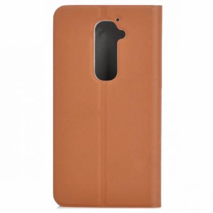Wallet Flip Case - кожен калъф, тип портфейл и поставка за LG G2 (кафяв) 2