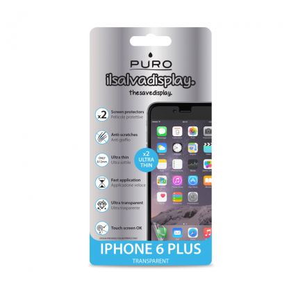 Puro Protective Film - прозрачно защитно покритие за iPhone 6/6S Plus (два броя в комплекта) 2