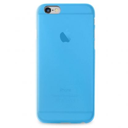 Puro Ultra-Slim silicone case - ултра-тънък (0.30 mm) силиконов кейс за iPhone 6/6S Plus (син-прозрачен) 2