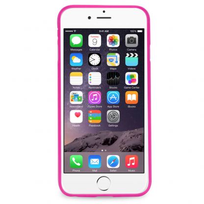 Puro Ultra-Slim silicone case - ултра-тънък (0.30 mm) силиконов кейс за iPhone 6/6S Plus (розов-прозрачен) 3