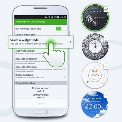 Anymode Flip Case Circle View - кожен калъф с отвор за част от дисплея за Samsung Galaxy A5 (розов) 3