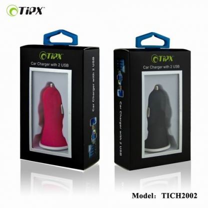 TIPX Dualco Car Charger - зарядно за кола (3.4 Ампера) с 2 USB изхода за смартфони и таблети (розов) 2