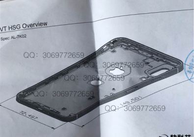 Чертеж нa  iPhone 8 потвърждава вертикалнатa двойна камера 