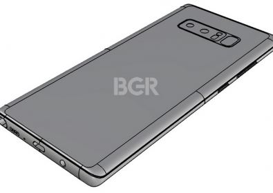Samsung Galaxy Note 8 на рендер с двойна камера и скенер на гърба