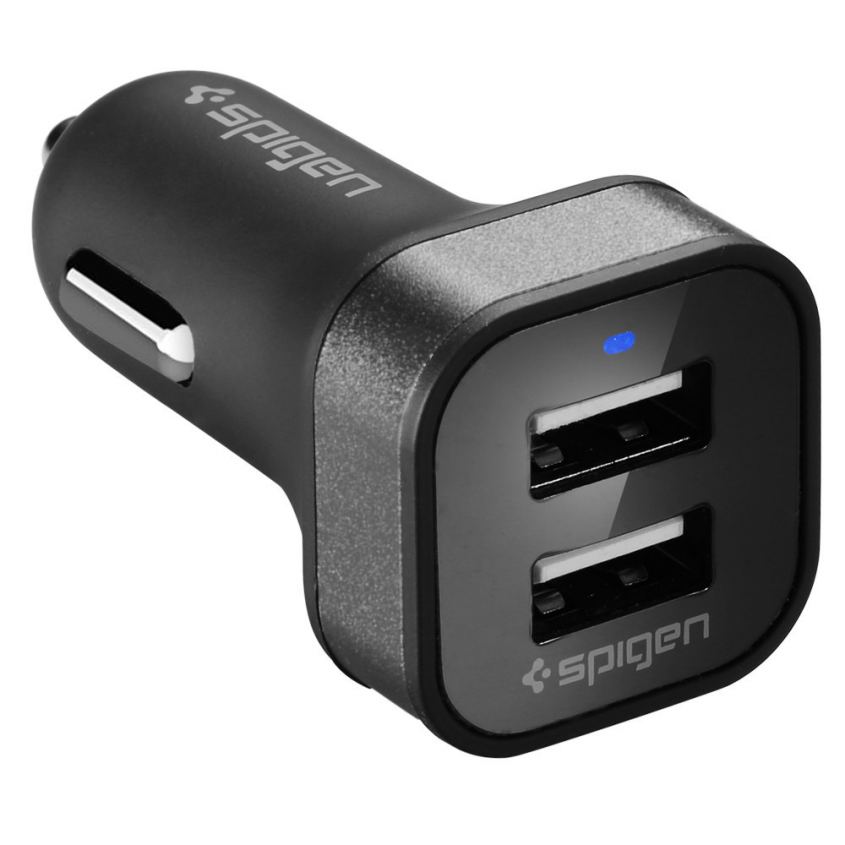 Spigen 4.8 Amp Dual Port USB Car Charger F24QC зарядно за кола с два