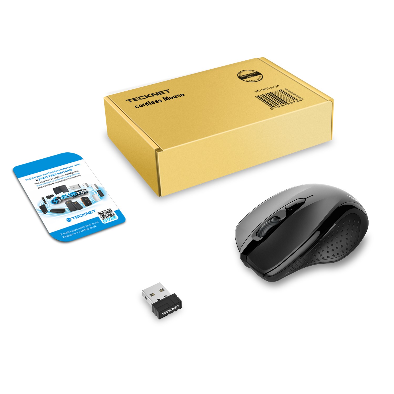 TeckNet M003 Black 2.4G Wireless Mouse - ергономична безжична мишка (за ...
