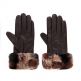Дамски елегантни ръкавици с тъмно кафява периферия ROSSI thumbnail